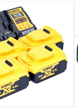 DeWalt DCB 1104 P4 set de arranque de batería 12 V / 18 V 4x baterías 5,0 Ah + cargador DCB 1104