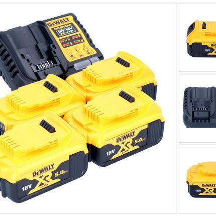 DeWalt DCB 1104 P4 Kit de démarrage sans fil 12 V / 18 V 4x batterie 5,0 Ah + chargeur DCB 1104