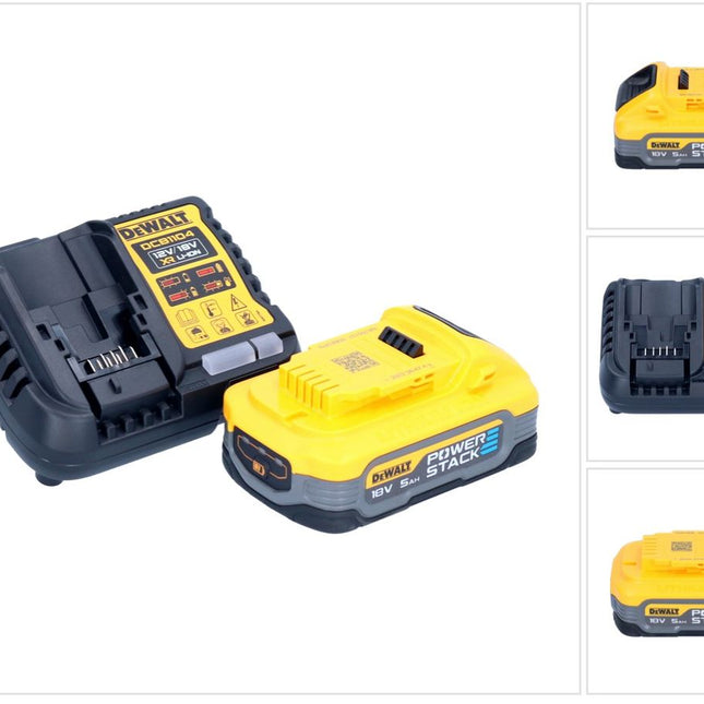 DeWalt DCB 1104 H1 Kit de démarrage sans fil 12 V / 18 V 1x batterie Powerstack 5,0 Ah + chargeur DCB 1104