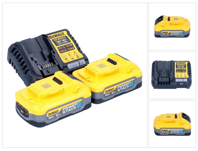 DeWalt DCB 1104 H2 Kit de démarrage sans fil 12 V / 18 V 2x Powerstack batterie 5,0 Ah + chargeur DCB 1104