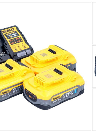 DeWalt DCB 1104 H3 battery starter set 12 V / 18 V 3x Powerstack battery 5.0 Ah + DCB 1104 charger