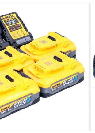 DeWalt DCB 1104 H4 Battery Starter Set 12 V / 18 V 4x Powerstack battery 5.0 Ah + DCB 1104 charger