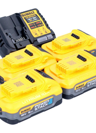 DeWalt DCB 1104 H4 kit de inicio de batería 12 V / 18 V 4x batería Powerstack 5,0 Ah + cargador DCB 1104