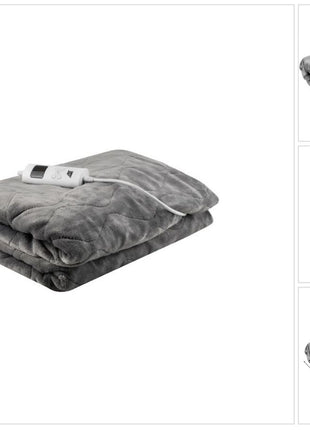 Couverture chauffante Couverture chauffante électrique douillette avec 6 niveaux de puissance Arrêt automatique et protection contre la surchauffe Lavable Gris 180X130 cm