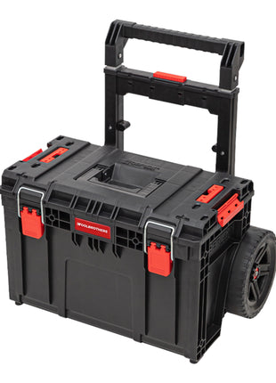 Toolbrothers RHINO XL Cart ECO Maleta de herramientas móvil apilable 590 x 425 x 660 mm 37 l IP66 Capacidad de carga 100 kg con doble mango telescópico fabricado en aluminio