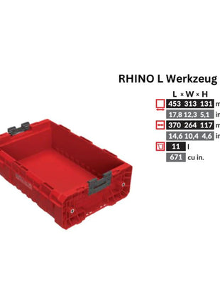 Toolbrothers RHINO L Boîte à outils ULTRA Custom Bac gerbable 9 l