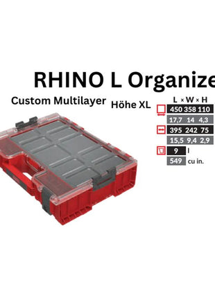 Toolbrothers RHINO L Organizer ULTRA Höhe XL Custom Multilayer 9 l IP54