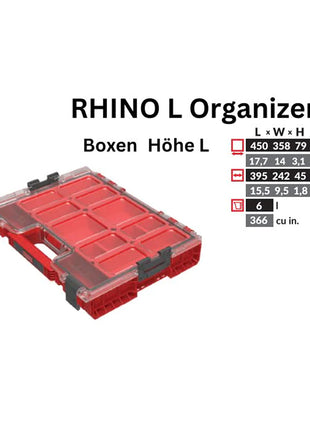 Toolbrothers RHINO L Organiseur ULTRA hauteur L boîtes 6 l IP54