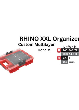 Toolbrothers RHINO XXL Organizer ULTRA Höhe M Custom Multilayer 2,5 l IP66