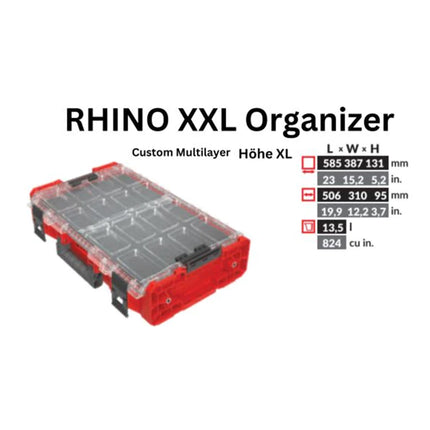 Toolbrothers RHINO XXL Organizer ULTRA Hauteur XL Custom Multilayer 13,5 l IP66