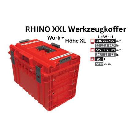 Toolbrothers RHINO XXL Mallette à outils ULTRA Work+ hauteur XL 52 l IP66 avec séparateurs amovibles