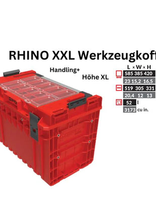 	
Toolbrothers RHINO XXL Mallette à outils ULTRA Handling+ hauteur XL 52 l IP66 avec séparateurs amovibles + boîtes