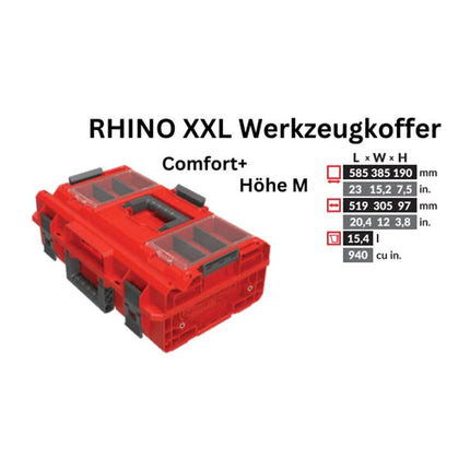 Toolbrothers RHINO XXL mallette à outils ULTRA Comfort+ hauteur M 15,4 l IP66 avec séparateurs amovibles + boxes