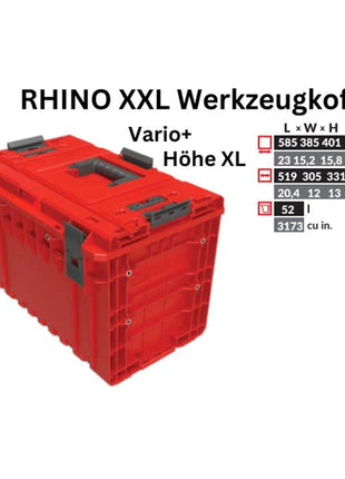 Toolbrothers RHINO XXL Mallette à outils ULTRA Vario+ hauteur XL 52 l IP66 avec séparateurs amovibles