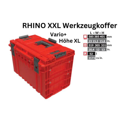 Toolbrothers RHINO XXL Mallette à outils ULTRA Vario+ hauteur XL 52 l IP66 avec séparateurs amovibles