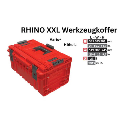Toolbrothers RHINO XXL Mallette à outils ULTRA Vario+ hauteur L 38 l IP66 avec séparateurs amovibles