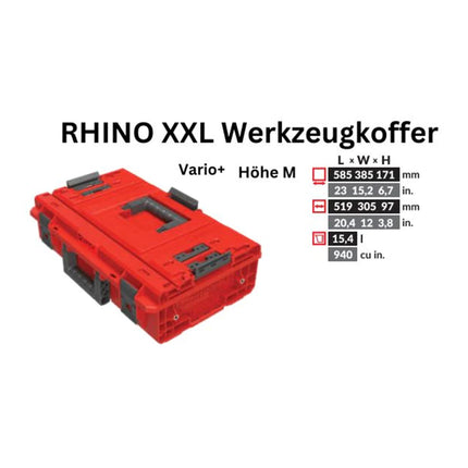 Toolbrothers RHINO XXL mallette à outils ULTRA Vario+ hauteur M 15,4 l IP66 avec séparateurs amovibles