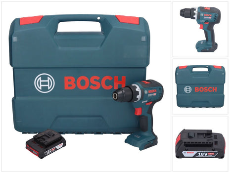 Bosch GSR 18V-55 Professional Perceuse-visseuse sans fil 18 V 55 Nm Brushless + 1x batterie 2,0 Ah + L-Case - sans chargeur