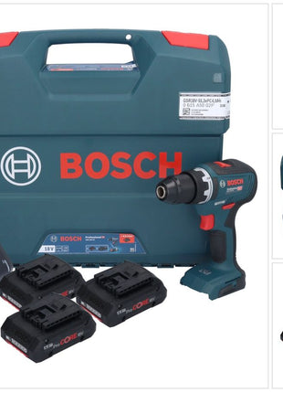 Bosch GSR 18V-55 Professional Perceuse-visseuse sans fil 18 V 55 Nm Brushless ( 0615A5002P ) + 3x batterie ProCORE 4,0 Ah + chargeur + L-Case