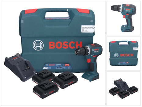 Bosch GSR 18V-55 Professional Akku Bohrschrauber 18 V 55 Nm Brushless ( 0615A5002P ) + 3x ProCORE Akku 4,0 Ah + Ladegerät + L-Case