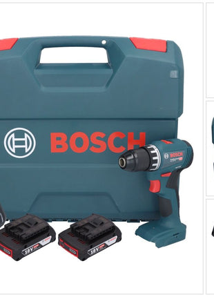 Bosch GSR 18V-45 Professional Perceuse-visseuse sans fil 18 V 45 Nm Brushless + 2x batterie 2,0 Ah + chargeur + L-Case