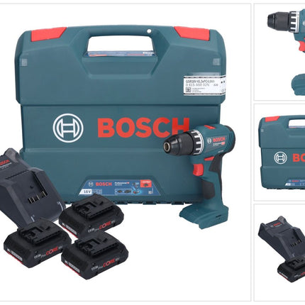 Bosch GSR 18V-45 Professional Perceuse-visseuse sans fil 18 V 45 Nm Brushless ( 0615A5002N ) + 3x batterie ProCORE 4,0 Ah + chargeur + L-Case