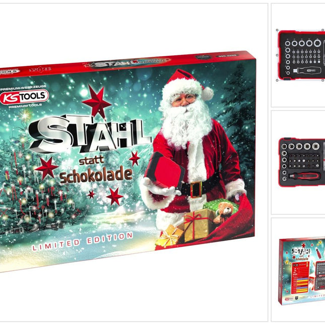KS Tools Calendrier de l'Avent ''Acier au lieu de chocolat'' 2023 avec 42 pcs. 1/4'' Torsions Bit Set ( 999.2222 )
