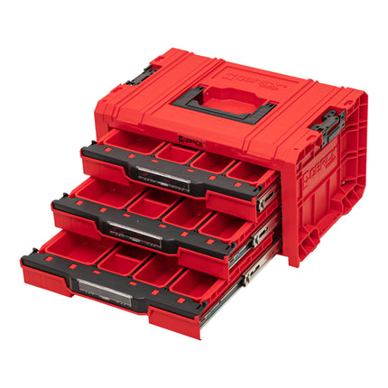 Qbrick System PRO RED ULTRA HD chariot à outils ensemble 3 en 1 tiroir 3 boîte à outils 2.0 expert + mallette technologique PRO 2.0 + chariot PRO 2.0