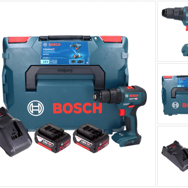 Bosch GSB 18V-55 Professional Perceuse-visseuse à percussion sans fil 18 V 55 Nm Brushless ( 06019H5300 ) + 2x batterie 4,0 Ah + chargeur + L-Boxx