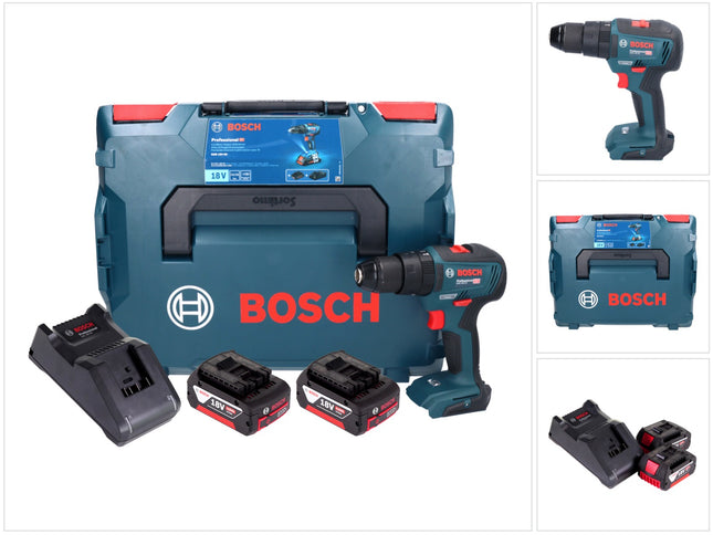 Bosch GSB 18V-55 Professional Perceuse-visseuse à percussion sans fil 18 V 55 Nm Brushless ( 06019H5300 ) + 2x batterie 4,0 Ah + chargeur + L-Boxx