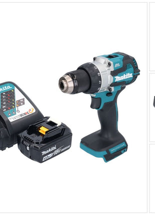 Makita DHP 489 RM1 Perceuse-visseuse à percussion sans fil 18 V 73 Nm Brushless + 1x batterie 4,0 Ah + chargeur