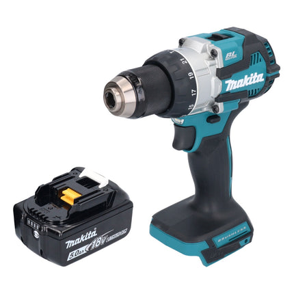 Makita DHP 489 T1 Perceuse-visseuse à percussion sans fil 18 V 73 Nm Brushless + 1x batterie 5,0 Ah - sans chargeur