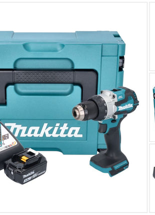 Makita DHP 489 RF1J Perceuse-visseuse à percussion sans fil 18 V 73 Nm Brushless + 1x batterie 3,0 Ah + chargeur + Makpac