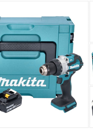 Taladro percutor inalámbrico Makita DHP 489 M1J 18 V 73 Nm sin escobillas + 1x batería 4,0 Ah + Makpac - sin cargador