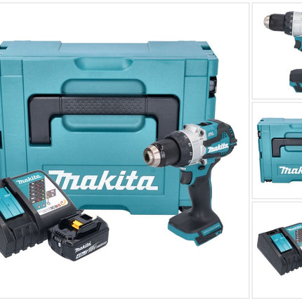 Makita DHP 489 RM1J Perceuse-visseuse à percussion sans fil 18 V 73 Nm Brushless + 1x batterie 4,0 Ah + chargeur + Makpac
