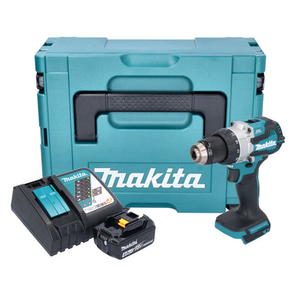 Makita DHP 489 RM1J Perceuse-visseuse à percussion sans fil 18 V 73 Nm Brushless + 1x batterie 4,0 Ah + chargeur + Makpac