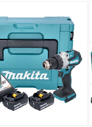 Makita DHP 489 RMJ Perceuse-visseuse à percussion sans fil 18 V 73 Nm Brushless + 2x batterie 4,0 Ah + chargeur + Makpac