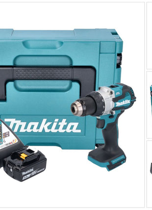 Makita DHP 489 RT1J Perceuse-visseuse à percussion sans fil 18 V 73 Nm Brushless + 1x batterie 5,0 Ah + chargeur + Makpac