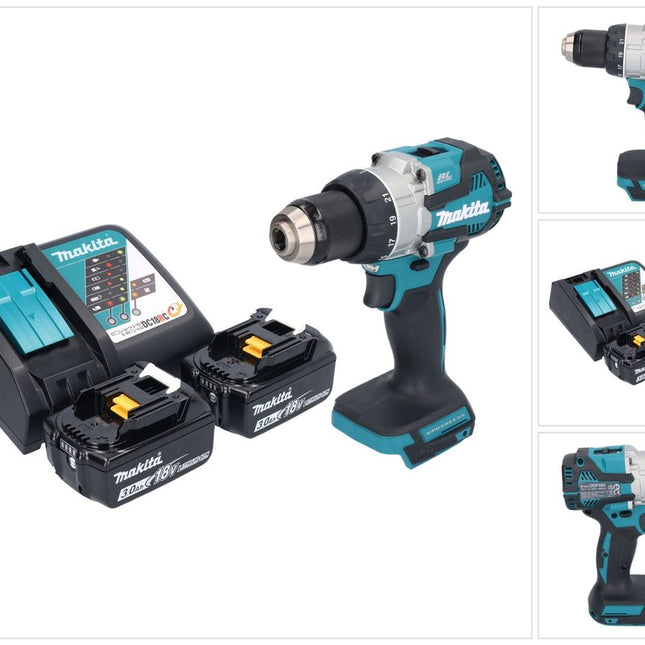 Makita DDF 489 RF Perceuse-visseuse sans fil 18 V 73 Nm Brushless + 2x batterie 3,0 Ah + chargeur