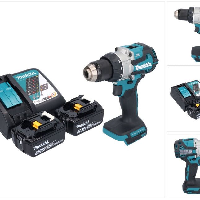 Makita DDF 489 RT Perceuse-visseuse sans fil 18 V 73 Nm Brushless + 2x batterie 5,0 Ah + chargeur