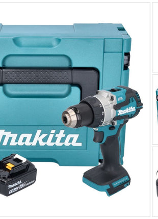 Makita DDF 489 T1J Perceuse-visseuse sans fil 18 V 73 Nm Brushless + 1x batterie 5,0 Ah + Makpac - sans chargeur