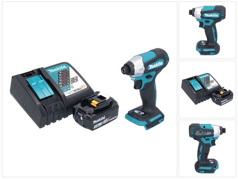 Makita DTD 157 RF1 Akku Schlagschrauber 18 V 140 Nm 1/4" Brushless + 1x Akku 3,0 Ah + Ladegerät