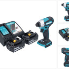 Makita DTD 157 RF Clé à choc sans fil 18 V 140 Nm 1/4'' Brushless + 2x batterie 3,0 Ah + chargeur