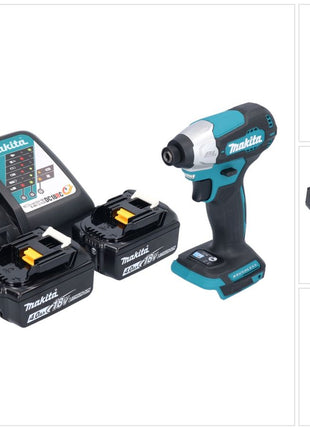 Makita DTD 157 RM Akku Schlagschrauber 18 V 140 Nm 1/4" Brushless + 2x Akku 4,0 Ah + Ladegerät