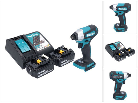 Makita DTD 157 RM akumulatorowy klucz udarowy 18 V 140 Nm 1/4" bezszczotkowy + 2x akumulator 4,0 Ah + ładowarka