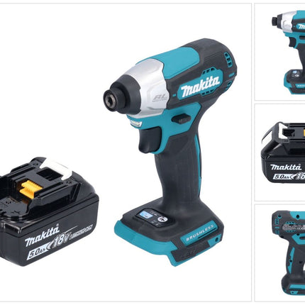 Makita DTD 157 T1 Clé à choc sans fil 18 V 140 Nm 1/4'' Brushless + 1x batterie 5,0 Ah - sans chargeur