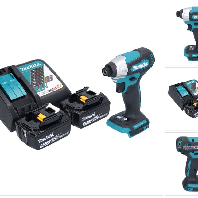 Makita DTD 157 RT Clé à choc sans fil 18 V 140 Nm 1/4'' Brushless + 2x batterie 5,0 Ah + chargeur