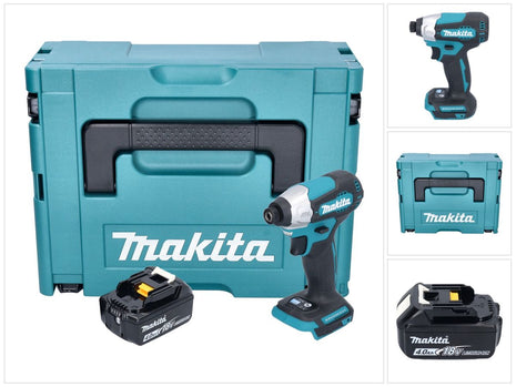 Makita DTD 157 M1J Akku Schlagschrauber 18 V 140 Nm 1/4" Brushless + 1x Akku 4,0 Ah + Makpac - ohne Ladegerät