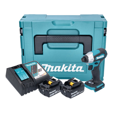 Makita DTD 157 RMJ visseuse à chocs sans fil 18 V 140 Nm 1/4'' sans balais + 2x batterie 4,0 Ah + chargeur + Makpac