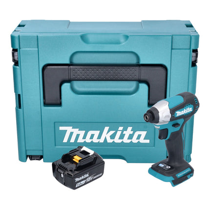 Makita DTD 157 T1J Clé à choc sans fil 18 V 140 Nm 1/4'' Brushless + 1x batterie 5,0 Ah + Makpac - sans chargeur